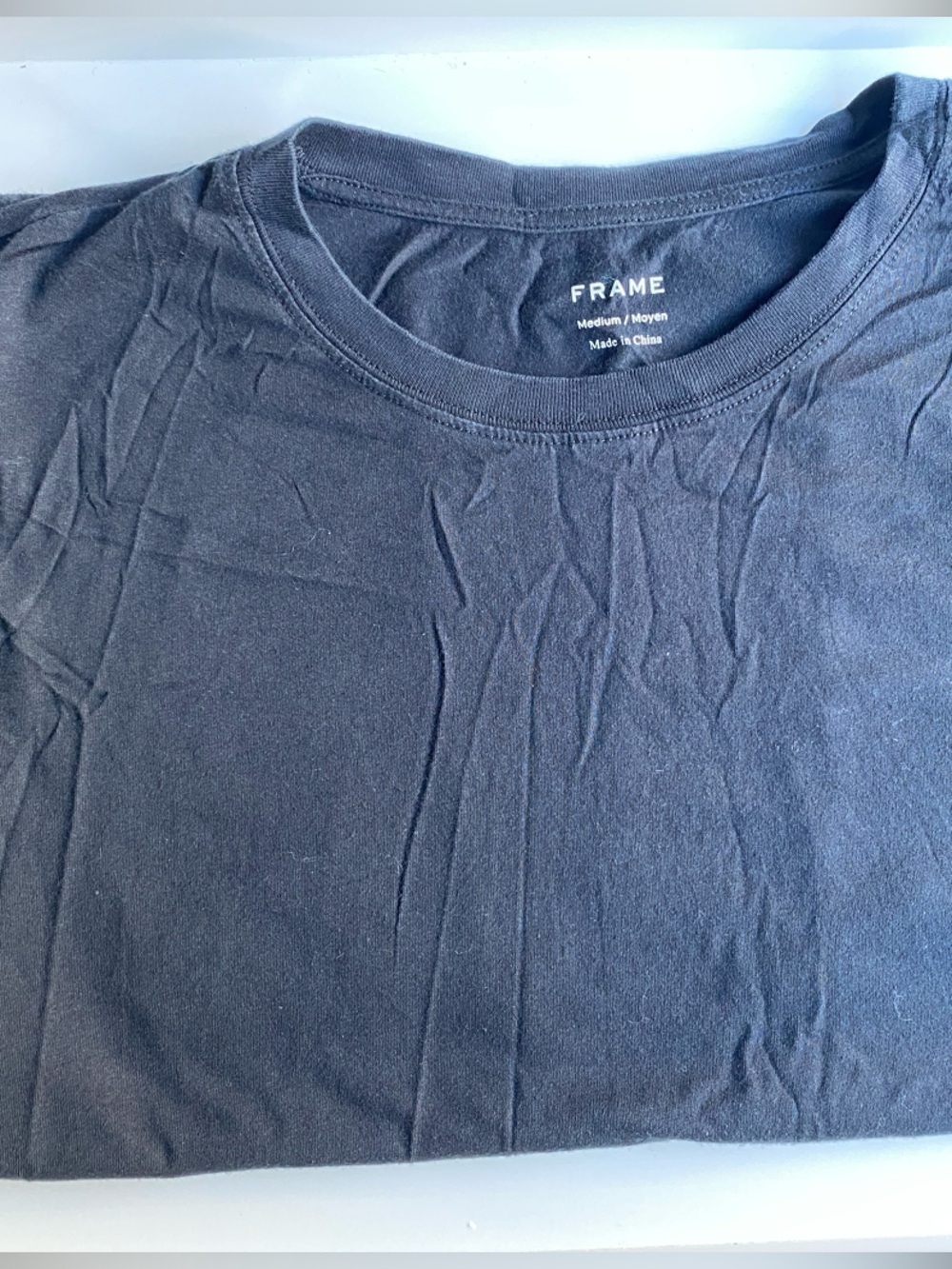 Frame Denim Short-Sleeve Tee in Black